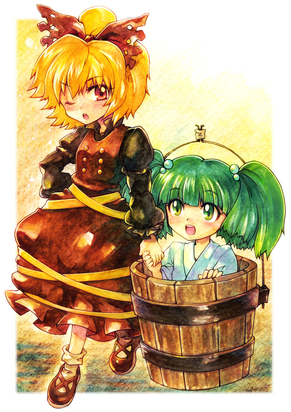 kurodani yamame and kisume (touhou) drawn by arai_kuma