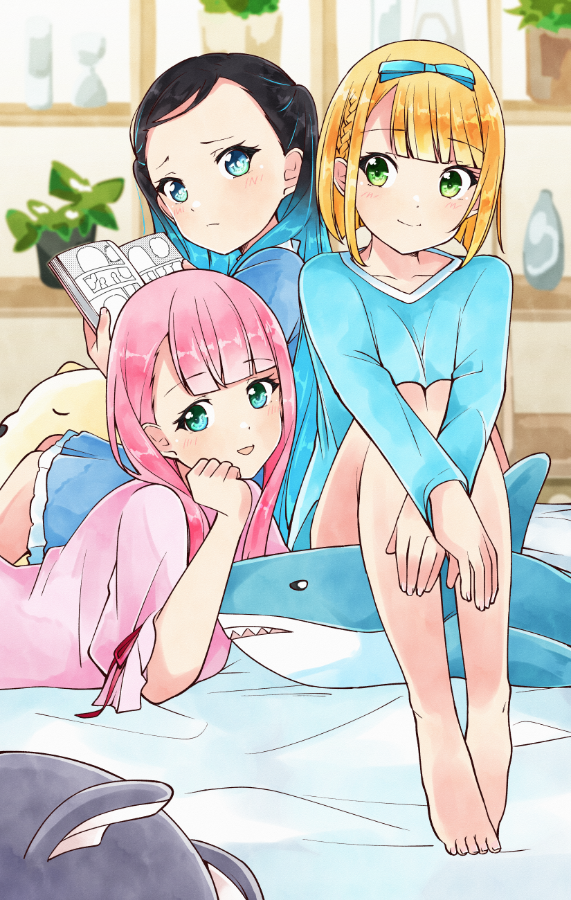 saito nicole, kamiki mikami, and nishiura sora (22/7) drawn by trefle_r
