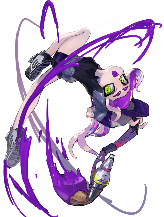 octoling player character and octoling girl (splatoon) drawn by amatya