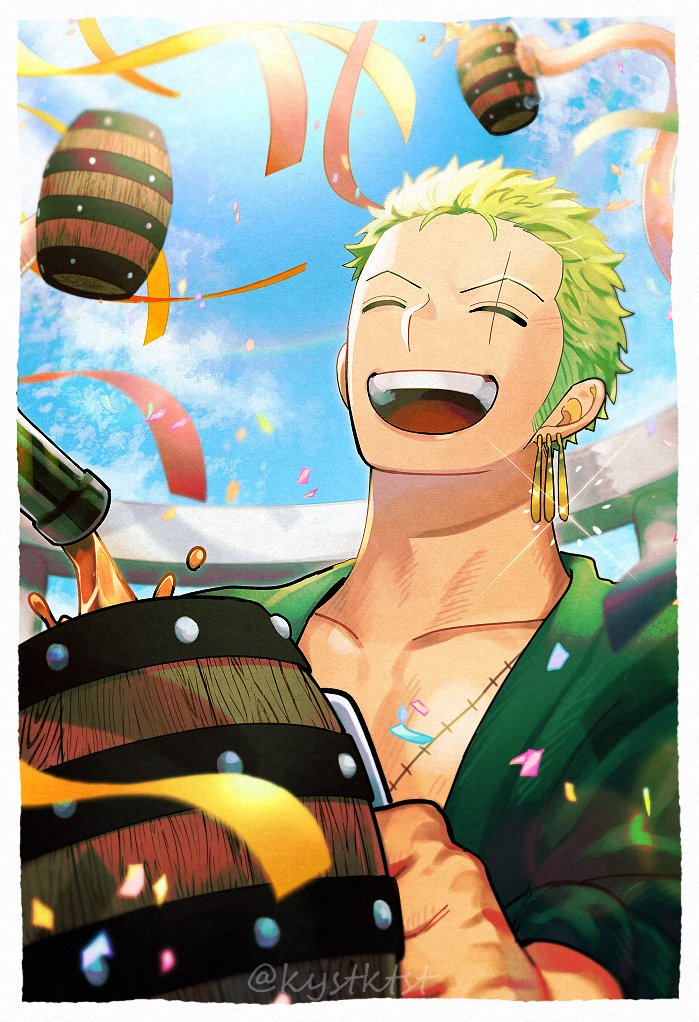 monkey d. luffy and roronoa zoro (one piece) drawn by kiyoshita