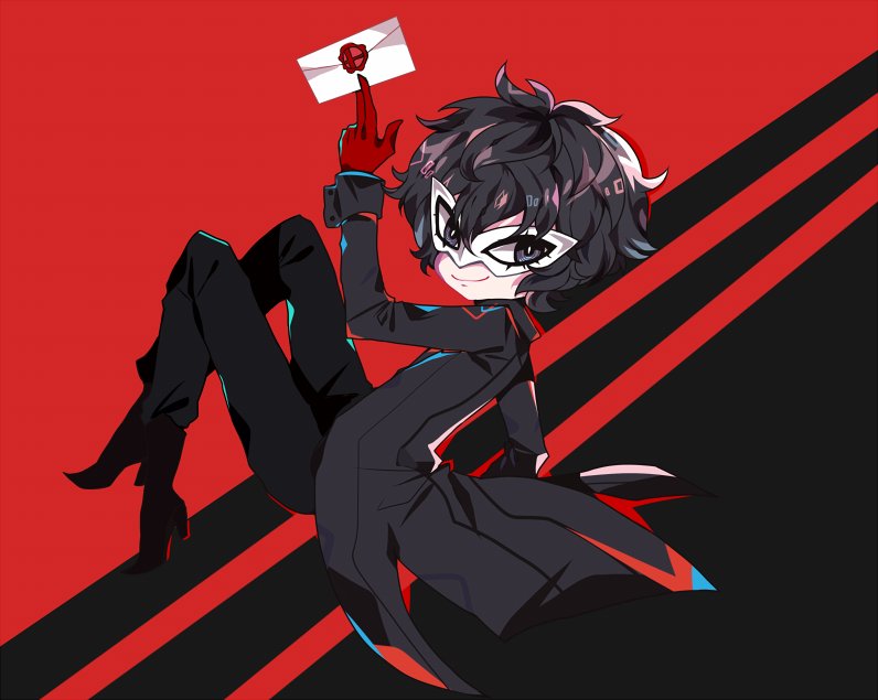 amamiya ren and joker (persona and 2 more) drawn by acidicchoarts