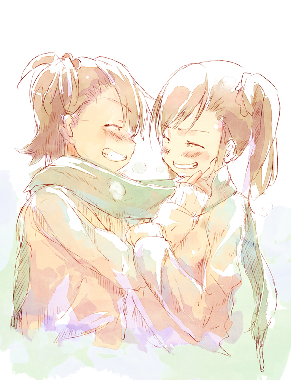 futami mami and futami ami (idolmaster) drawn by yae_(mono110)