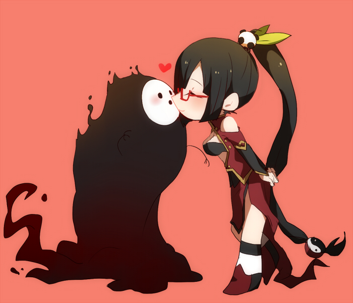 litchi faye ling, arakune, and lao jiu (blazblue) drawn by yoshisawa
