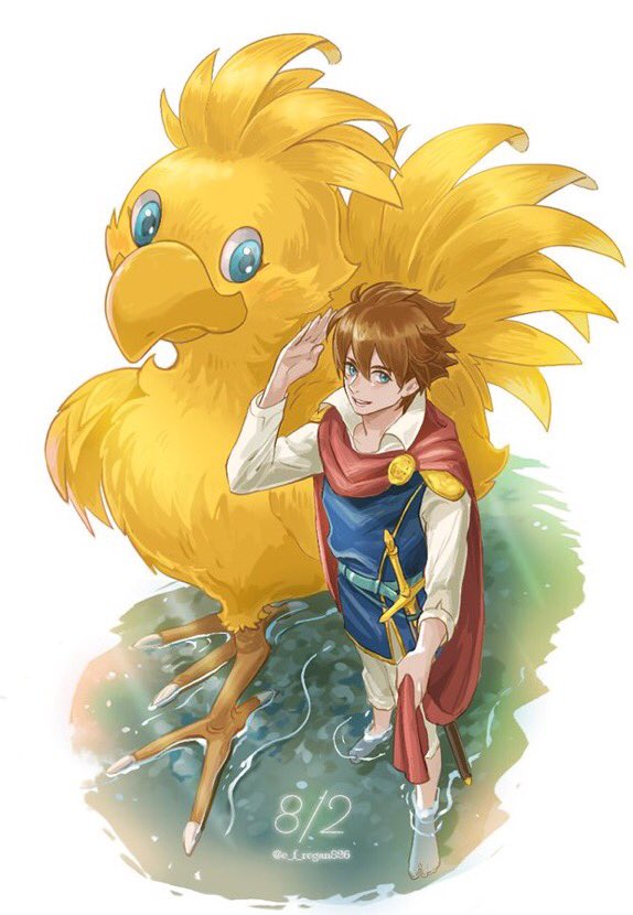 bartz klauser and boco (final fantasy and 1 more) drawn by regan_(hatsumi)