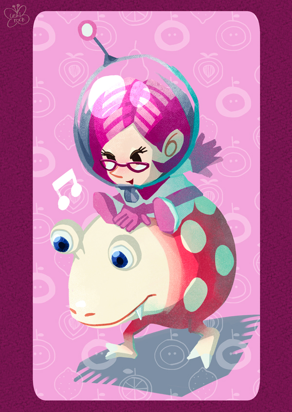 bulborb and brittany (pikmin) drawn by dokumushi-rock