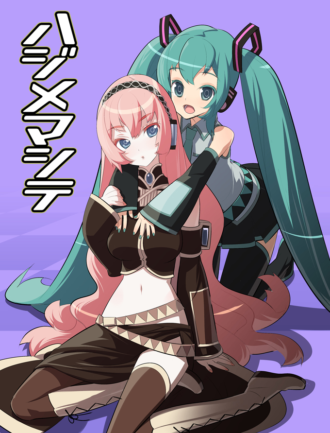 hatsune miku and megurine luka (vocaloid) drawn by tensugi_takashi