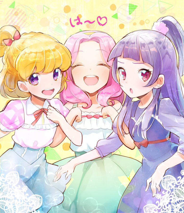 asahina mirai, izayoi liko, and hanami kotoha (precure and 1 more) drawn by kurochiroko