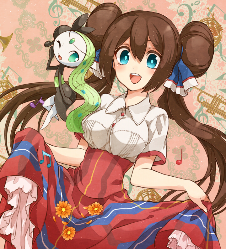 rosa and meloetta (pokemon and 1 more) drawn by irouha