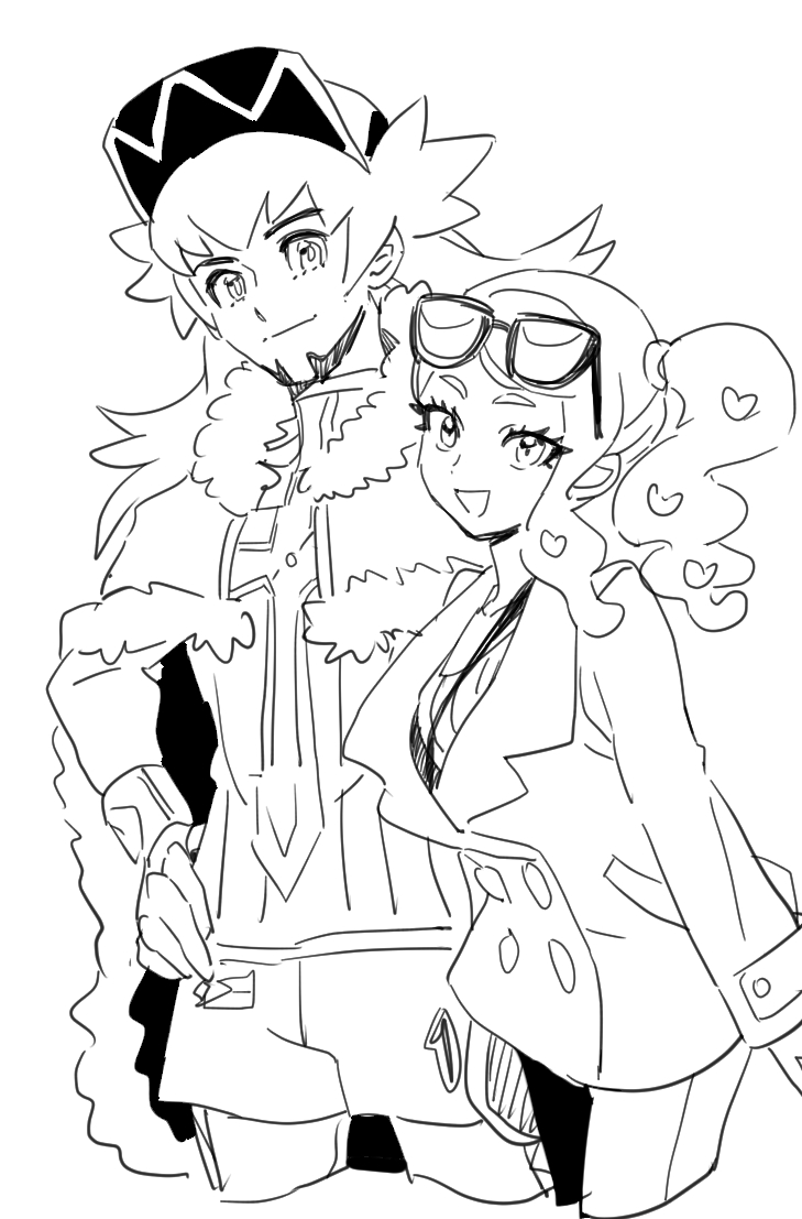 leon and sonia (pokemon and 1 more) drawn by dede_(qwea_00000)
