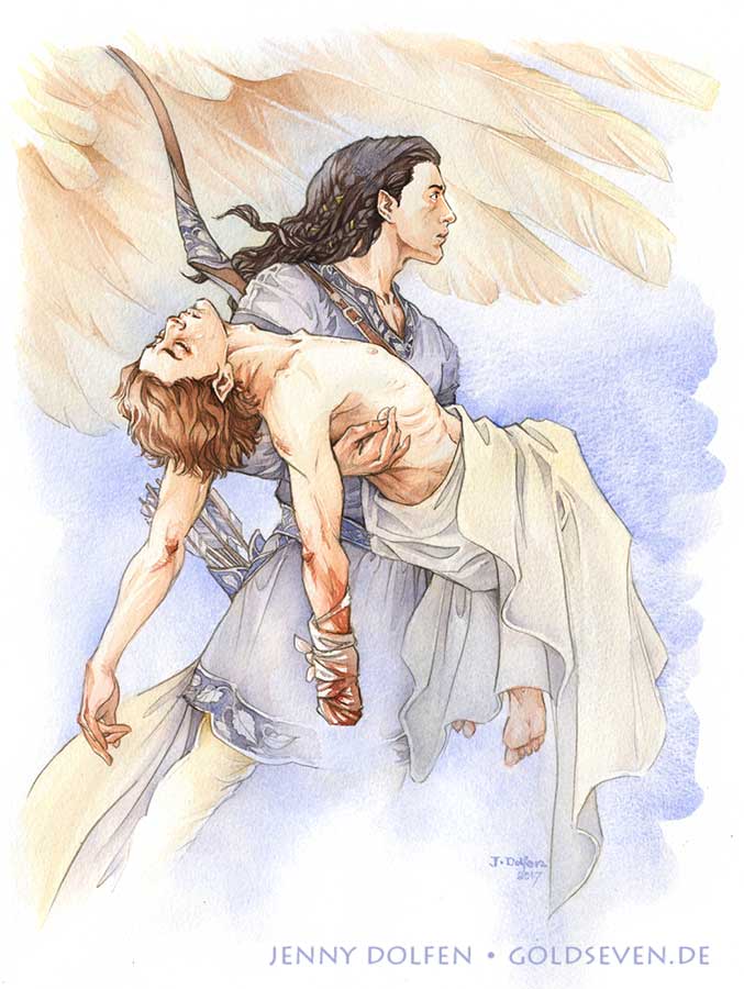 maedhros, fingon, and thorondor (tolkien's legendarium and 1 more) drawn by jenny_dolfen