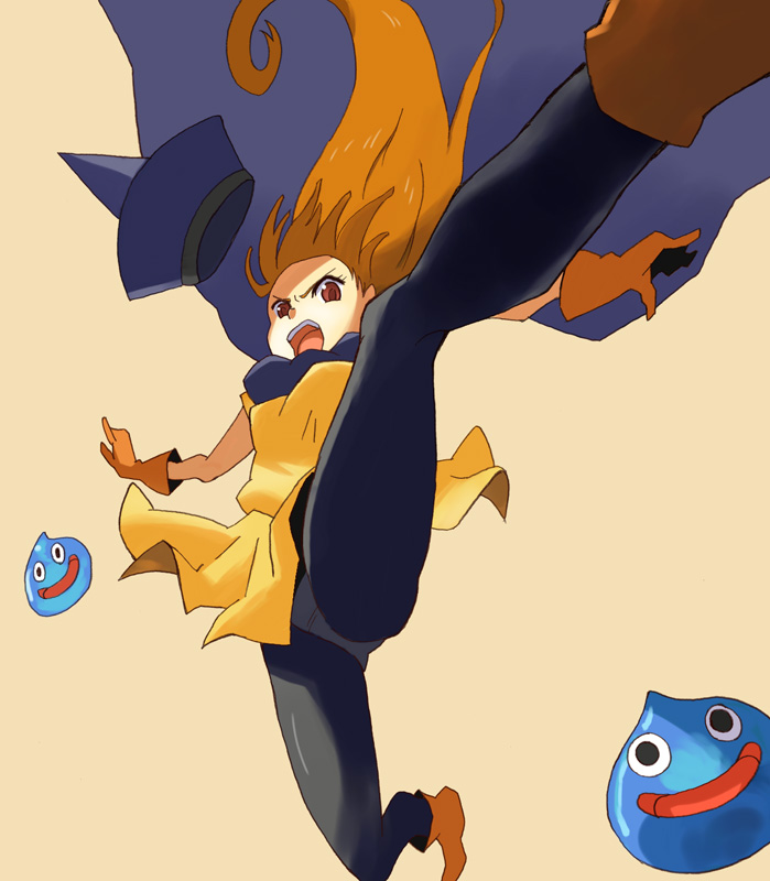 slime and alena (dragon quest and 1 more) drawn by pitoo