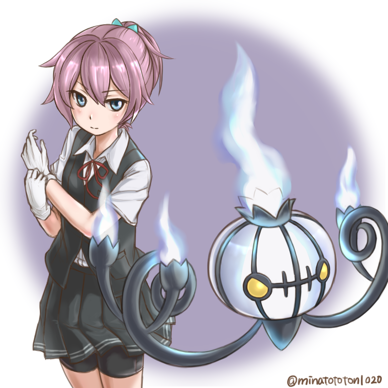 shiranui and chandelure (kantai collection and 1 more) drawn by minatototon1020