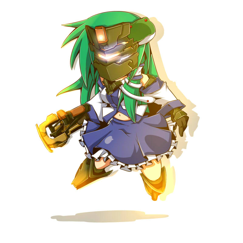 kochiya sanae and isaac clarke (touhou and 1 more) drawn by honehone