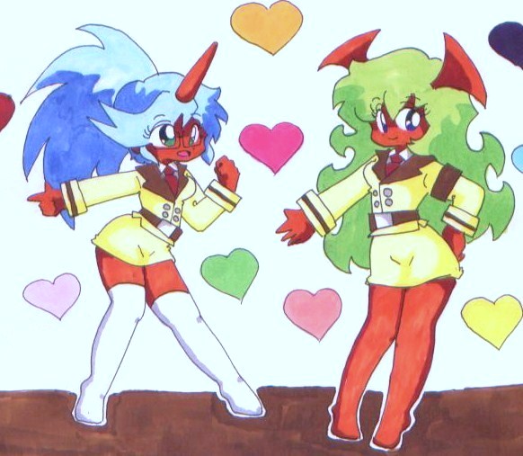 kneesocks and scanty (panty & stocking with garterbelt) drawn by doka