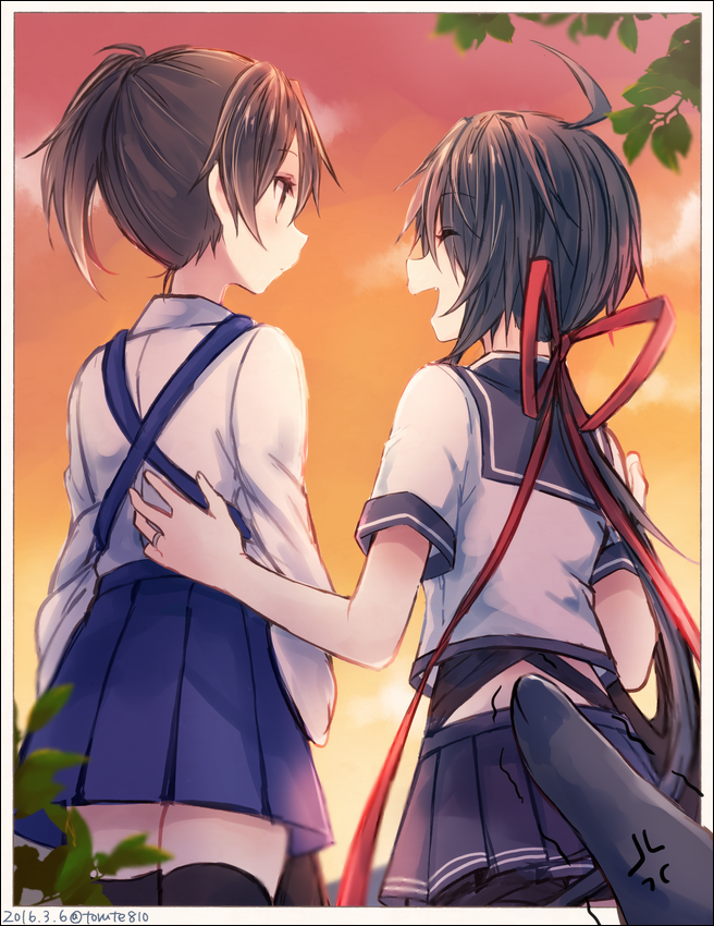 kaga and kako (kantai collection) drawn by kabocha_torute