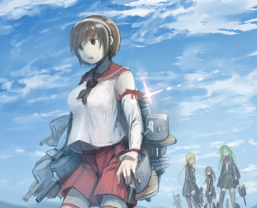satsuki, mutsuki, nagatsuki, and natori (kantai collection) drawn by akiho_hayuu