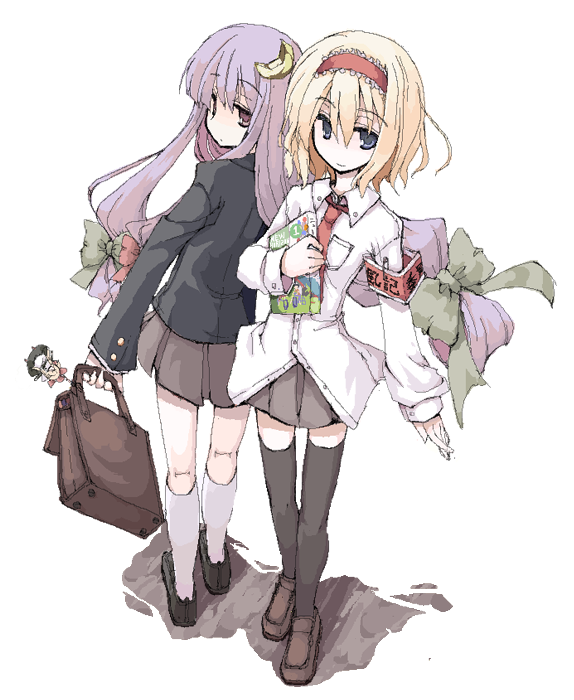 alice margatroid, patchouli knowledge, and shanghai doll (touhou) drawn by mochiki