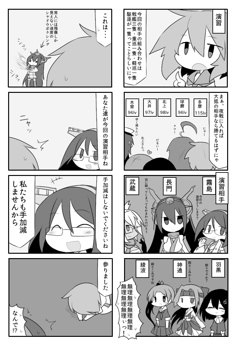 nagato, kitakami, musashi, ooi, kirishima, and 7 more (kantai collection) drawn by kisaragi_kaya