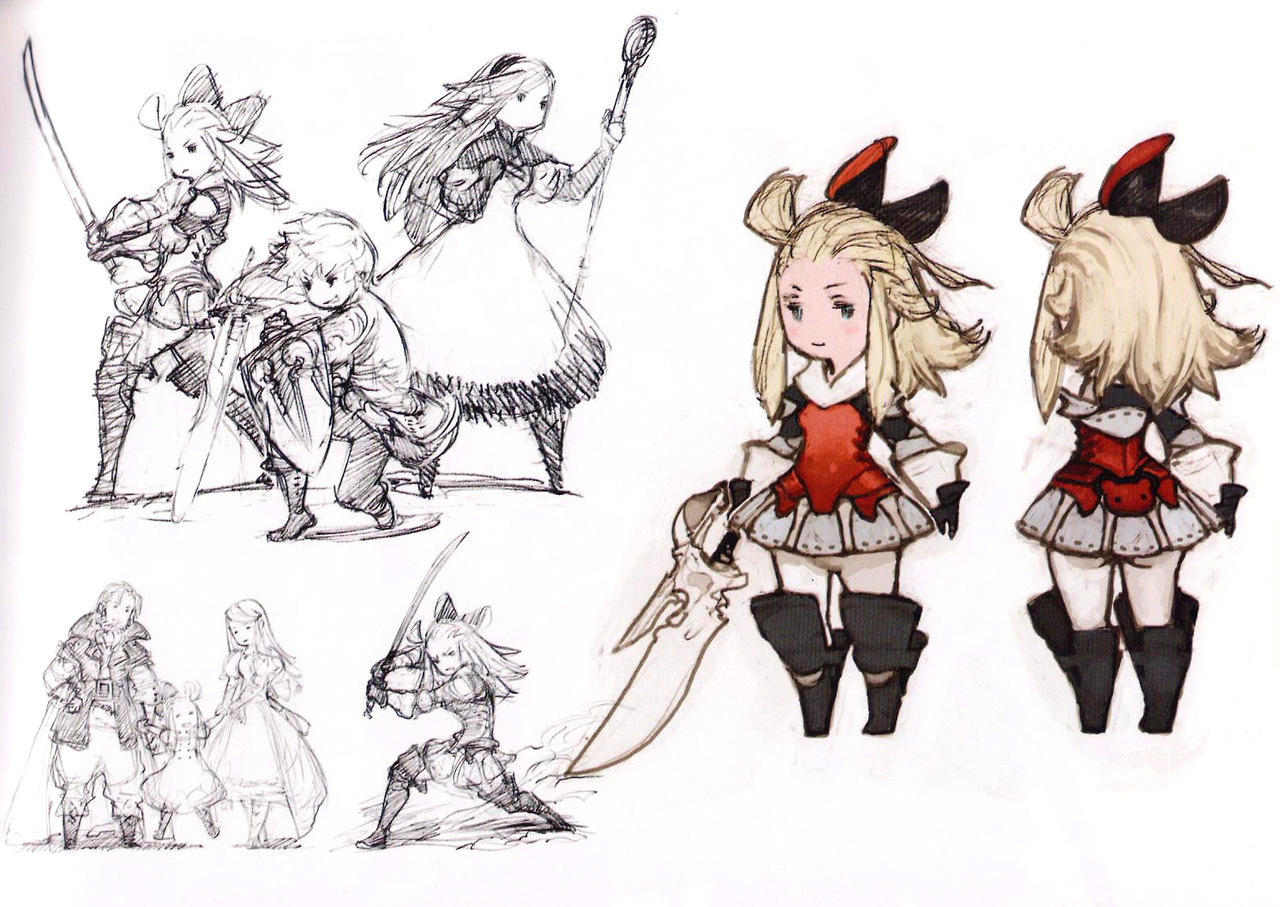 edea lee, agnes oblige, and tiz arrior (bravely default and 1 more) drawn  by yoshida_akihiko | Danbooru