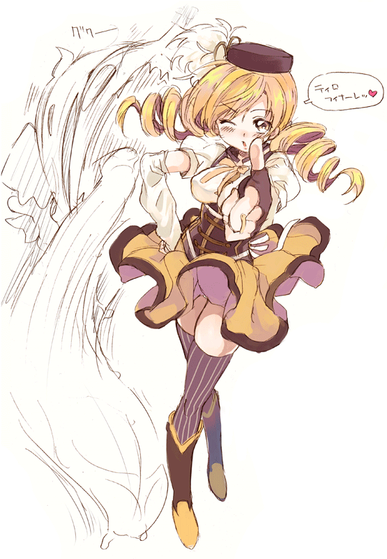 tomoe mami and charlotte (mahou shoujo madoka magica) drawn by amezawa_koma