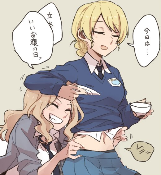 darjeeling and kay (girls und panzer) drawn by ree_(re-19)