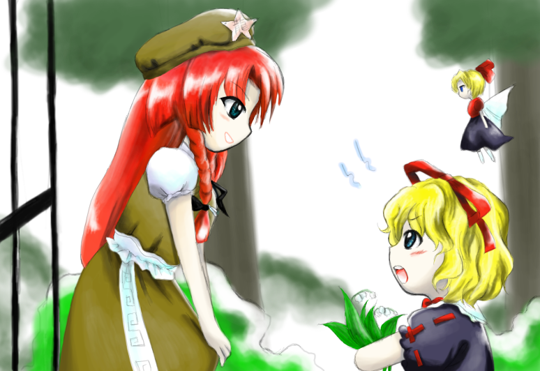 hong meiling, medicine melancholy, and su-san (touhou) drawn by medinki