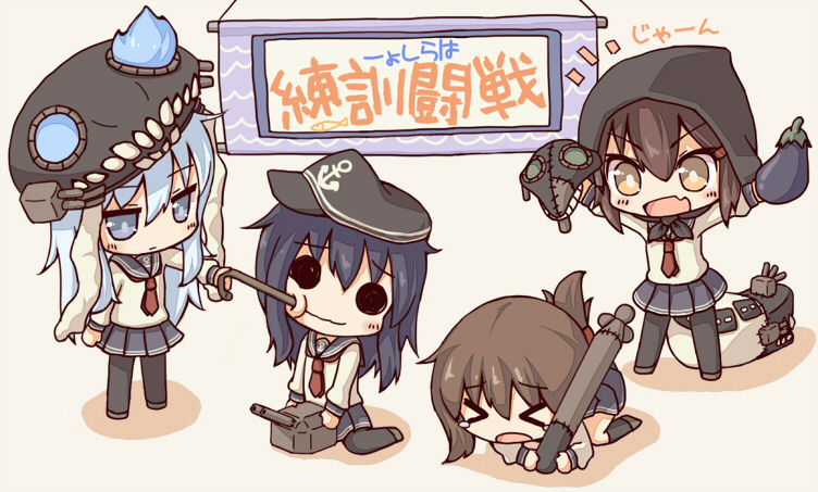 hibiki, inazuma, ikazuchi, akatsuki, wo-class aircraft carrier, and 2 more (kantai collection) drawn by kata_meguma