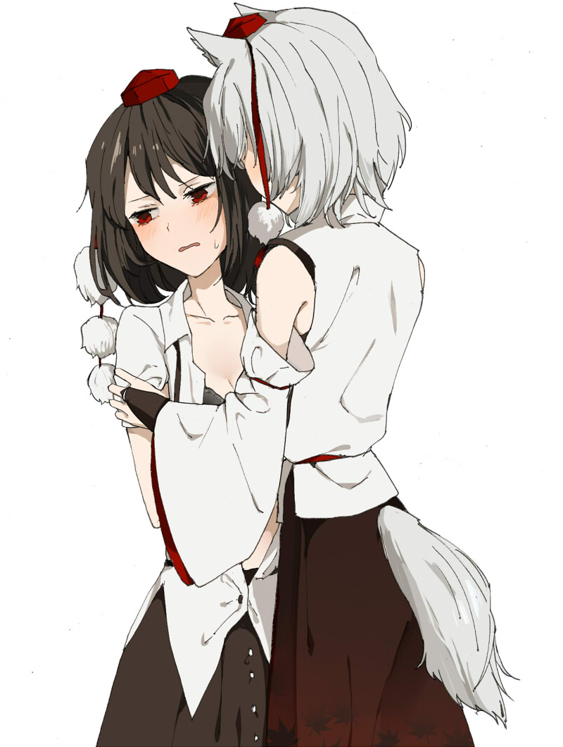 shameimaru aya and inubashiri momiji (touhou) drawn by mochino_(yumeura_fuumi)