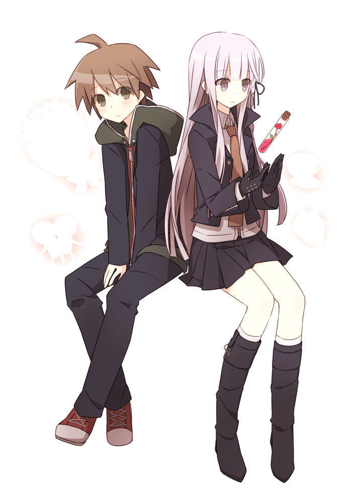 kirigiri kyoko and naegi makoto (danganronpa and 1 more) drawn by mondo_pop