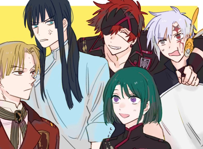 lenalee lee, allen walker, kanda yuu, lavi, timcanpy, and 1 more (d.gray-man) drawn by oilon