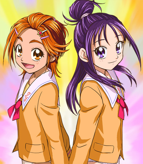 hyuuga saki and mishou mai (precure and 1 more) drawn by haruyama_kazunori