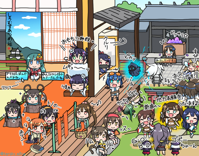 senko, iga ueno, toyama, matsumoto, odawara, and 14 more (oshiro project:re and 1 more) drawn by kinoshita_haruka