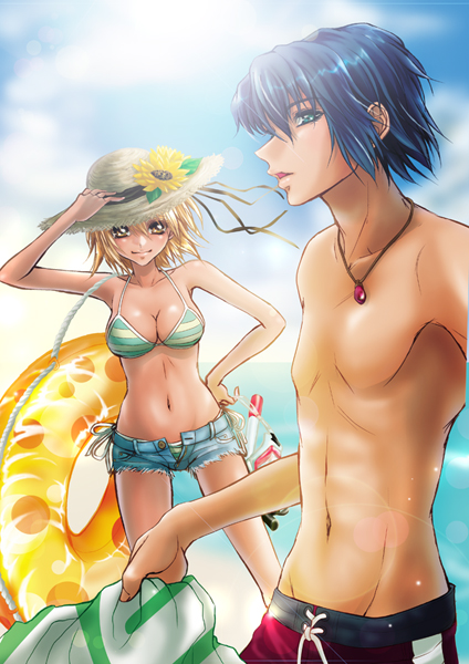 cagalli yula athha and athrun zala (gundam and 1 more) drawn by sora_(&any)