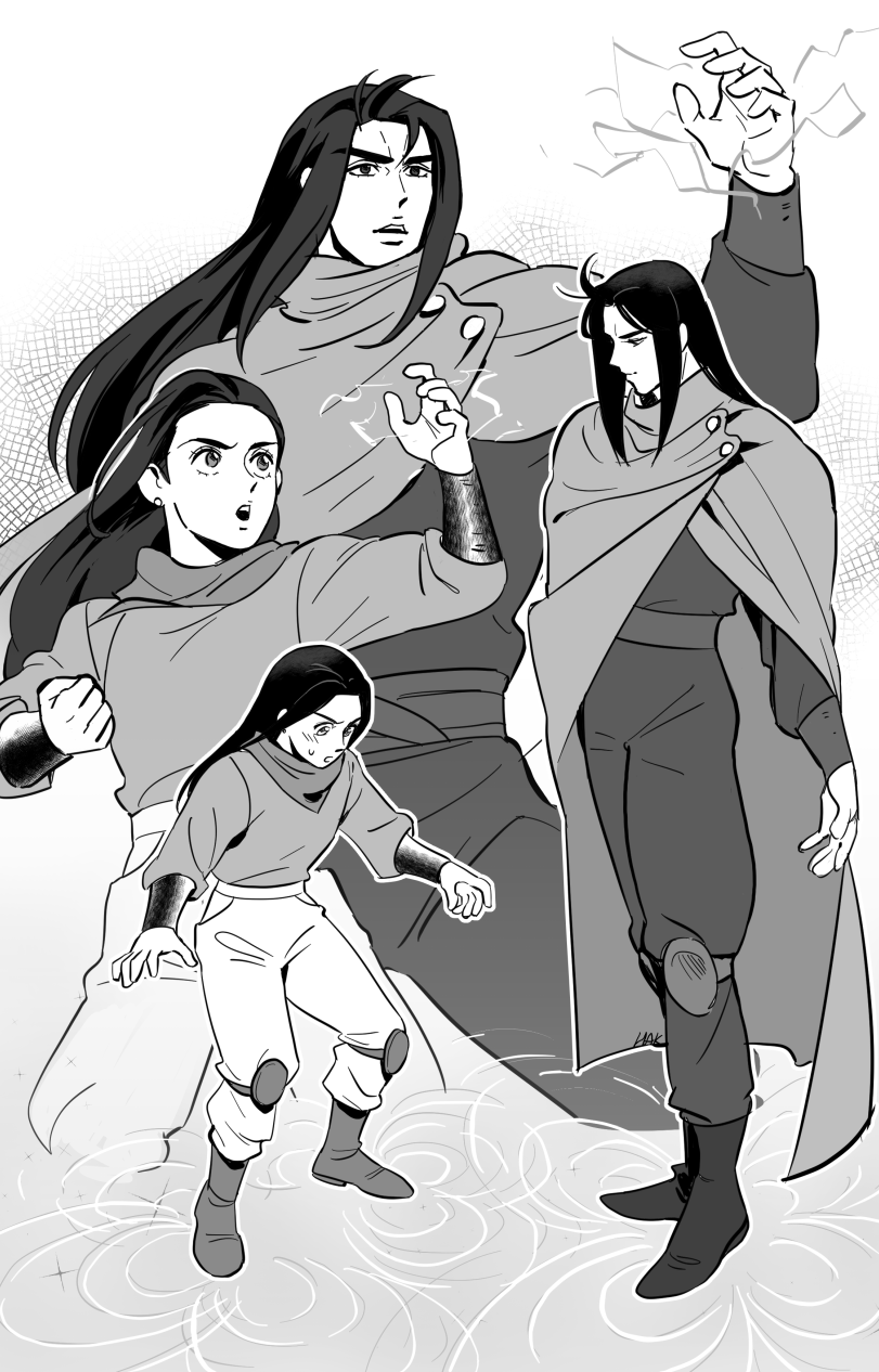 lisa lisa and straizo (jojo no kimyou na bouken and 1 more) drawn by hakmonss