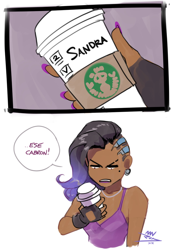 sombra (overwatch and 2 more) drawn by vashperado