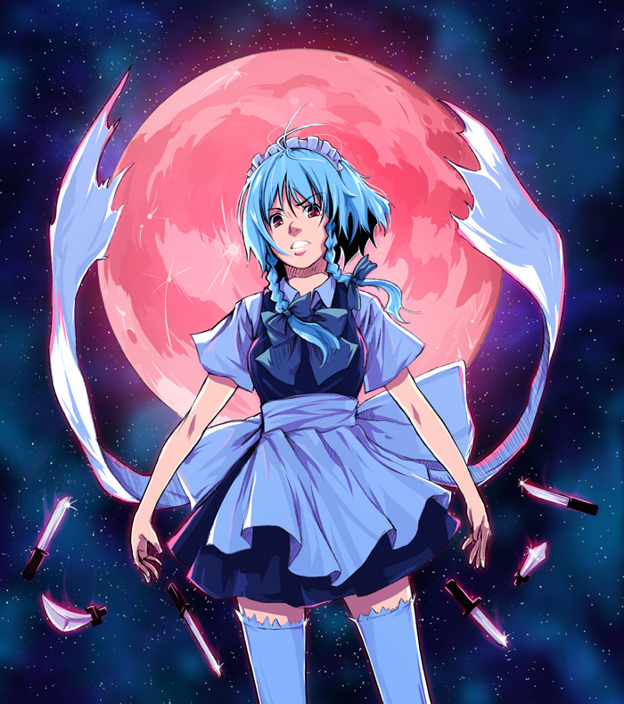 izayoi sakuya (touhou) drawn by satori_(transient_wind)