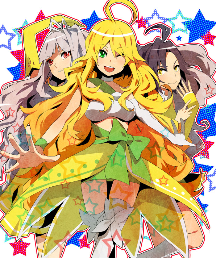 hoshii miki, kikuchi makoto, and shijou takane (idolmaster) drawn by akishima_kei