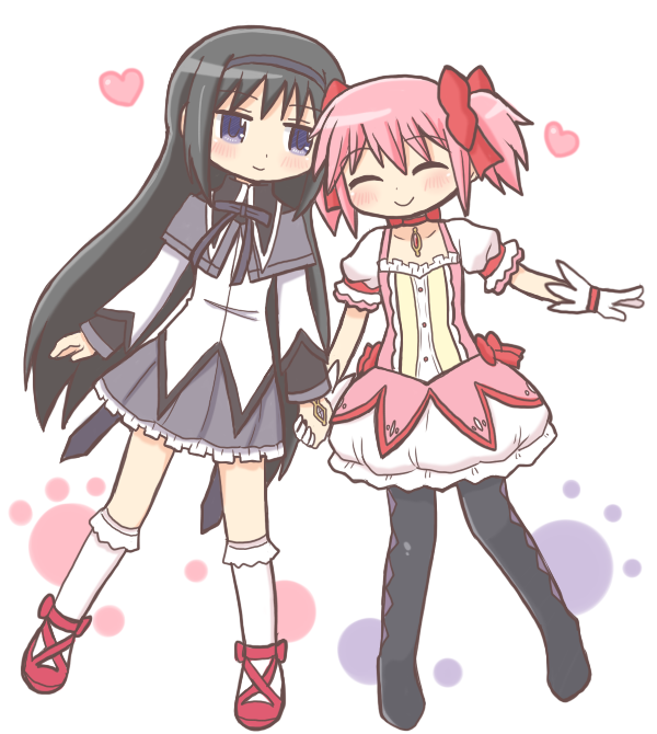akemi homura and kaname madoka (mahou shoujo madoka magica) drawn by reverse_(bluefencer)
