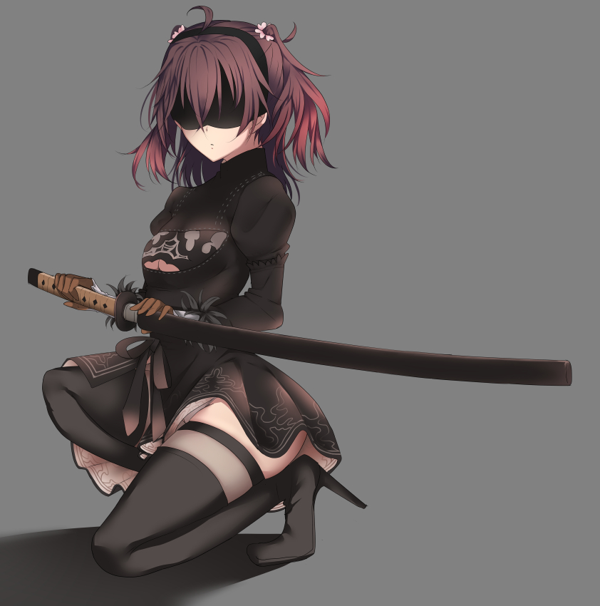 2b and asakura mihono (nier and 2 more) drawn by 80mph