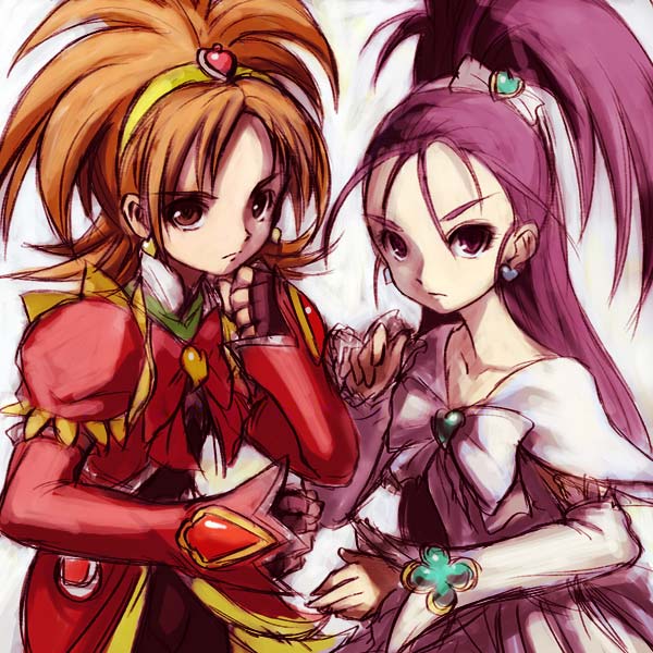 hyuuga saki, mishou mai, cure bloom, and cure egret (precure and 1 more) drawn by heika_(heikahp)
