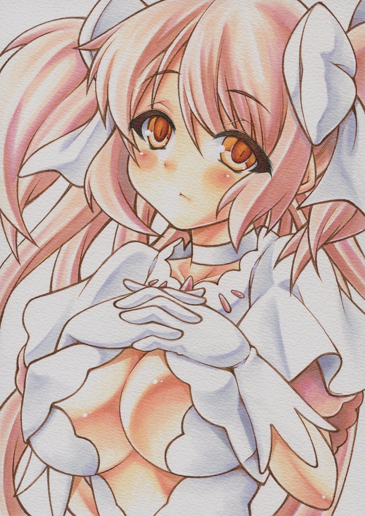 kaname madoka and ultimate madoka (mahou shoujo madoka magica) drawn by yutakasan-love