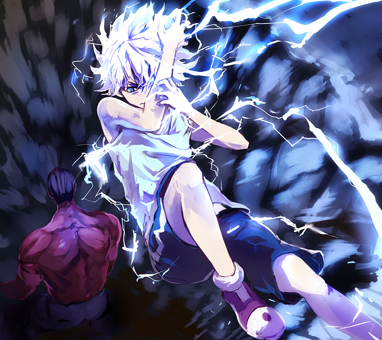 killua zoldyck and menthuthuyoupi (hunter x hunter) drawn by nuriko-kun