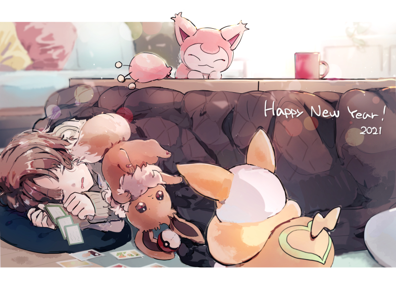 eevee, yamper, and skitty (pokemon) drawn by nao_(naaa_195)