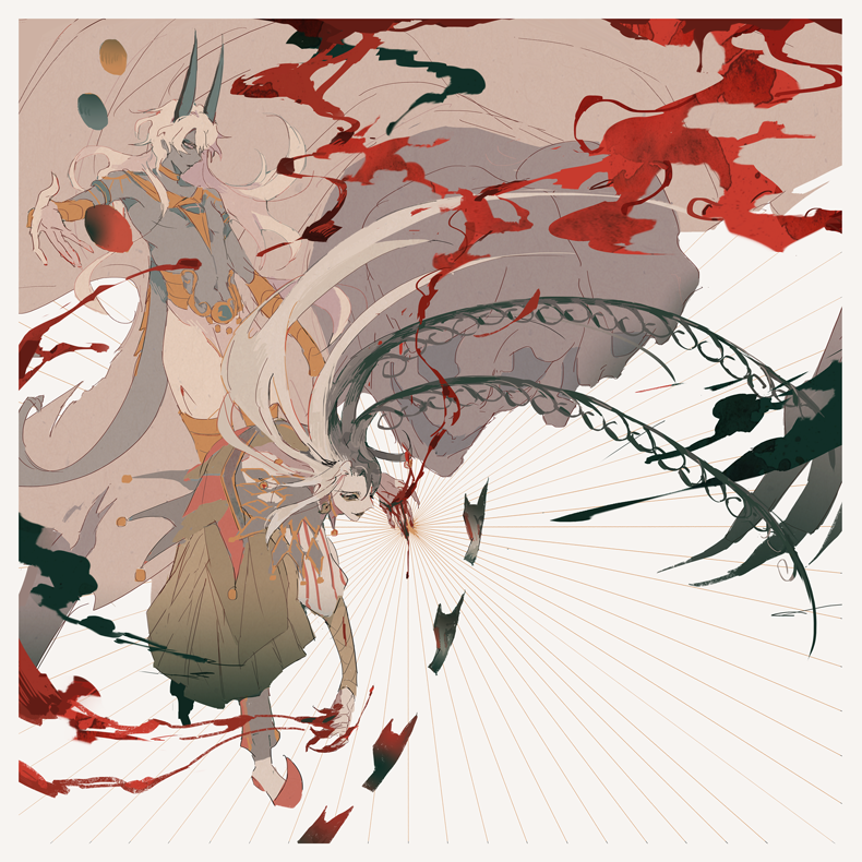 ashiya douman, arjuna, and arjuna alter (fate and 1 more) drawn by gsgs