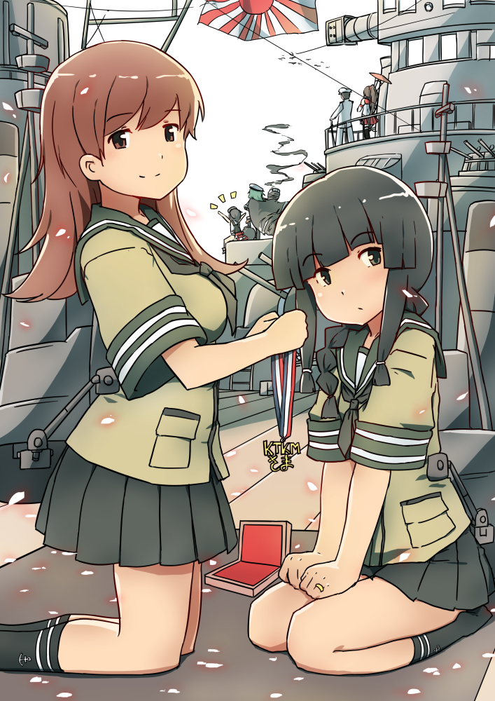 admiral, yamato, kitakami, ooi, kiso, and 1 more (kantai collection) drawn by mushiboy