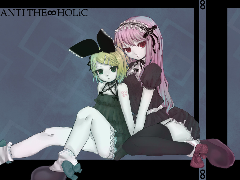 kagamine rin and megurine luka (vocaloid and 1 more) drawn by tyun