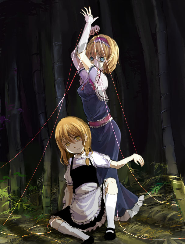 kirisame marisa and alice margatroid (touhou) drawn by mathnote