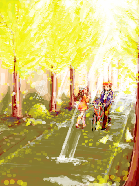dawn and lucas (pokemon and 2 more) drawn by aki_kumo