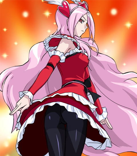 higashi setsuna and cure passion (precure and 1 more) drawn by haruyama_kazunori