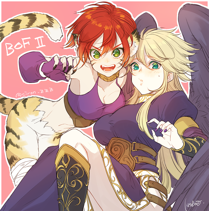 katt and nina (breath of fire and 1 more) drawn by fujimoto_kishino